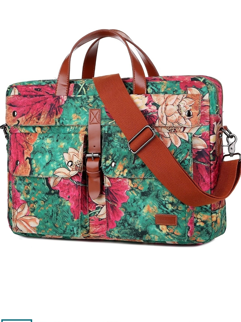 Baosha Floral Canvas Laptop Computer Messenger Bag Briefcase